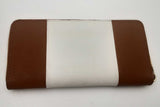 Michael Kors Brown & White Zip Around Wallet Eb0224lrsa