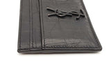 Yves Saint Laurent Crocodile Embossed Black Leather Card Case Wallet Eb0926lxzsa
