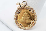 1984 Gold Panda Coin Pendant Set In 14k Yellow Gold 2.8 Grams Eb0826ocrsa