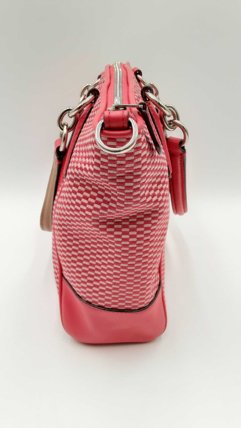 Coach Kelsey Bright Pink Jacquard Satchel Bag Fw1024ordu