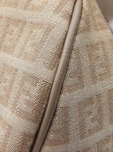 Fendi Zucchino Shoulder Bag In Beige Ff Logo Canvas Fw0726oordu