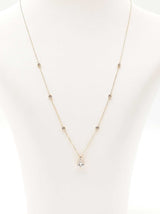 1.46 Cttw Lab Created Pear Cut Diamond & 14k Yellow Gold Station Necklace & Cert 2.1 Grams 18 Inch Fw00126irxdu