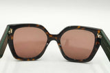 Gucci Gg1300s Square Sunglasses In Havana Tortoise With Web Stripe Eb1125oxzdu