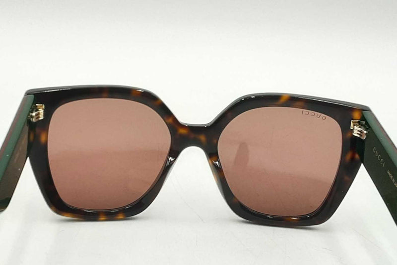 Gucci Gg1300s Square Sunglasses In Havana Tortoise With Web Stripe Eb1125oxzdu