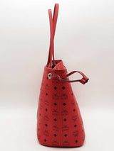 Mcm Large Reversible Tote Red Handbag With Pochette Aa0726lcrsa