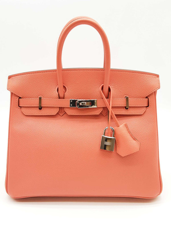 Hermes Birkin 25 Flamingo Pink Epsom Palladium Hardware Handbag Do0625lprxzde