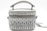 Miu Miu Metalic Silver Leather Micro Crossbody Bag Eb0126cxzde