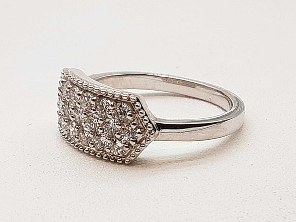 0.75 Cttw Lab Grown Diamonds 0.925 Silver 3.2g Trapezoid Ring Size 7 Do0525erde
