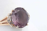 Purple Gemstone & Diamond Ring In 18k Yellow Gold 4 Grams Size 12 Eb0824lrxsa