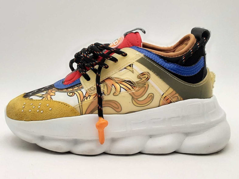 Versace Chain Reaction Gold Barocco Multi-color Shoes Size 38 Aa1125lzxsa