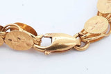 21k Yellow Gold Etched Link Chain Necklace 23.8 Grams 22 Inch Eb0626orxzde
