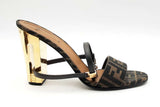 Fendi Delfina Ff Logo Sandals Size 40 Eb1224lcrsa