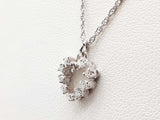 Natural Diamonds 14k White Gold 1.7g Small Heart Necklace 16 In Do0626srde
