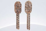 14k Yellow Gold Waterfall Tassel Omega Back Earrings 10.7 Grams Eb0426cxzsa