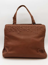 Bottega Veneta Brown Leather Intrecciato Tote Bag Eb1225cxzde