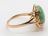 Dyed Green White Jade 14k Yellow Gold 3.7g Ring Size 9.5 Do0426oxzde