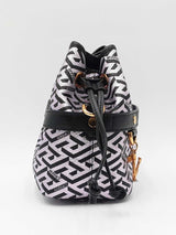 Versace La Greca Signature Glitter Print Bucket Bag Fw0825wzxdu