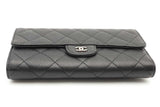 Chanel Quilted Black Caviar Leather Flap Wallet Eb0426wxzsa