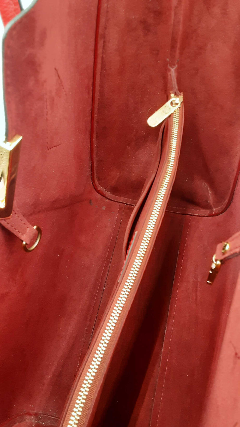 Louis Vuitton Kimono Tote Bag In Monogram Canvas & Cerise Leather Fw0625rzxdu