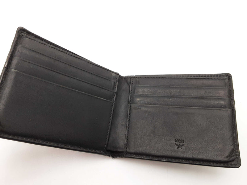 Mcm Black Visetos Coated Canvas Bifold Wallet Do0925oxde