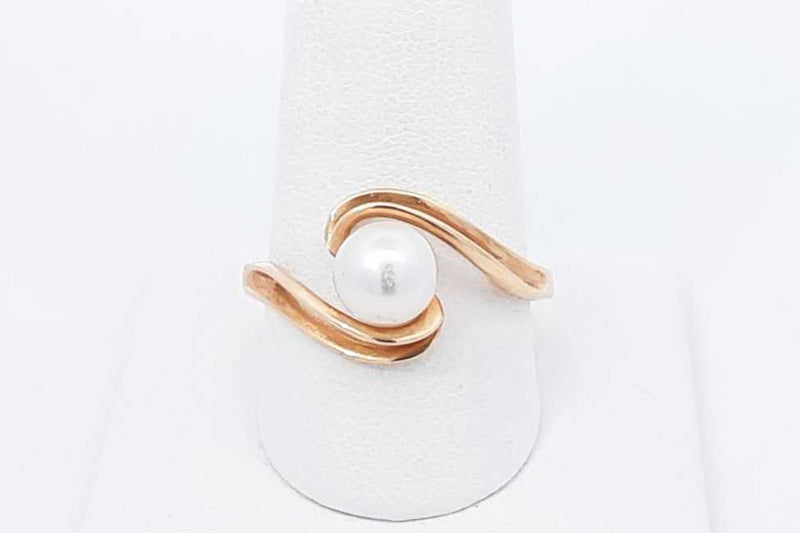 Pearl Ring In 14k Yellow Gold 3.3 Grams Size 9 Eb0925llxdu