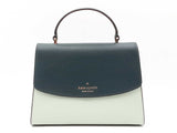 Kate Spade Darcy Top Handle Bag In Green Colorblock Grained Leather Fw1225wrdu