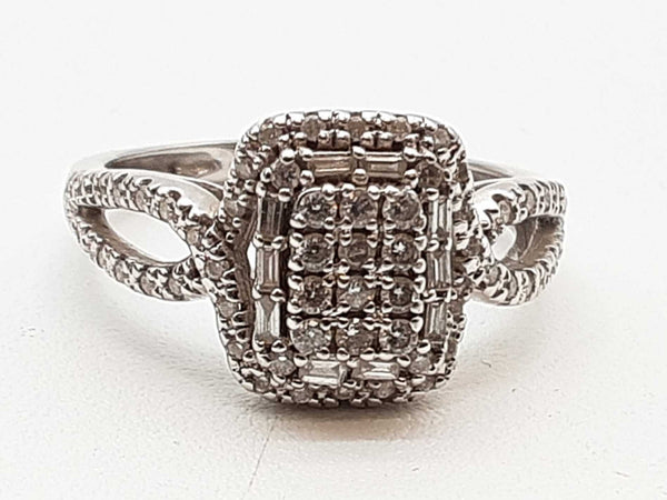 0.25 Cttw Diamonds 14k White Gold 3.2g Ring Size 7.25 Do0425oxzde
