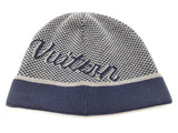 Louis Vuitton Signature Logo Navy Blue Gray Wool Beanie Do1025lxzde