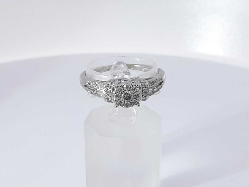 0.59 Cttw Diamond 10k White Gold Ring 3 Grams Size 8 Aa0525lrzsa