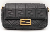 Fendi Black Leather Baguette Shoulder Bag Eb1025cxzdu