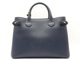 Burberry Derby Banner Medium Tote In Ink Blue Pebbled Leather Fw0926pxzdu