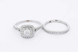 1.08cttw Diamond Wedding Set In 14k White Gold 6.1 Grams Eb0126rrxsa
