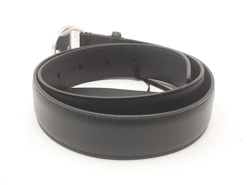 Versace Medusa Round Silver Buckle Black Calf Leather Belt 80/32 Sd0725lzxsa