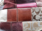 Coach Patchwork Brown Red Suede Leather Canvas Tote Bag Do1024orde