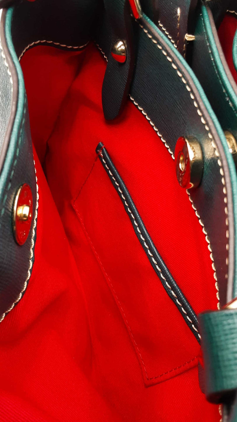 Dooney & Bourke Teal Saffiano Leather Flynn Shoulder Bag Eb1025cxdu