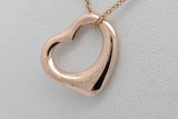 Tiffany & Co. Elsa Peretti 18k Gold Open Heart Pendant Necklace 4.4g Eb0926lcrsa