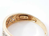 Pavé Diamond & 14k Yellow Gold Herringbone Pattern Ring 3.2g Size 8 Fw0826owzdu
