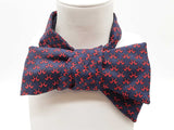 Hermes Navy Blue Red Equestrian H Silk Bowtie Do0726wrde