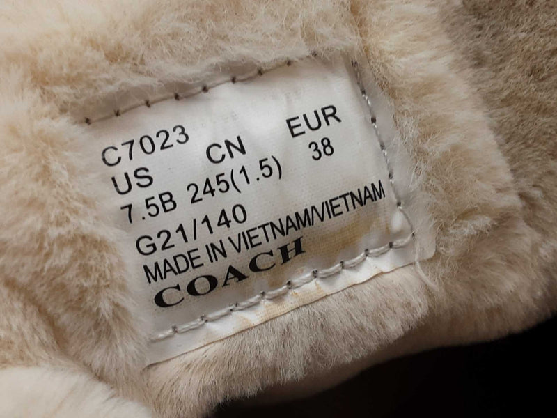 Coach Indi Booties Khaki Tan Signature Fur Lined Boots Size Eu 38 Do0225rxde