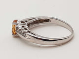 Citrine Diamonds 10k Yellow Gold 2.3g Ring Size 5.5 Do0126sede