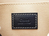 Chloe Woody Small Tote Bag In Beige Eco Linen & Navy Blue Leather Fw1125oordu