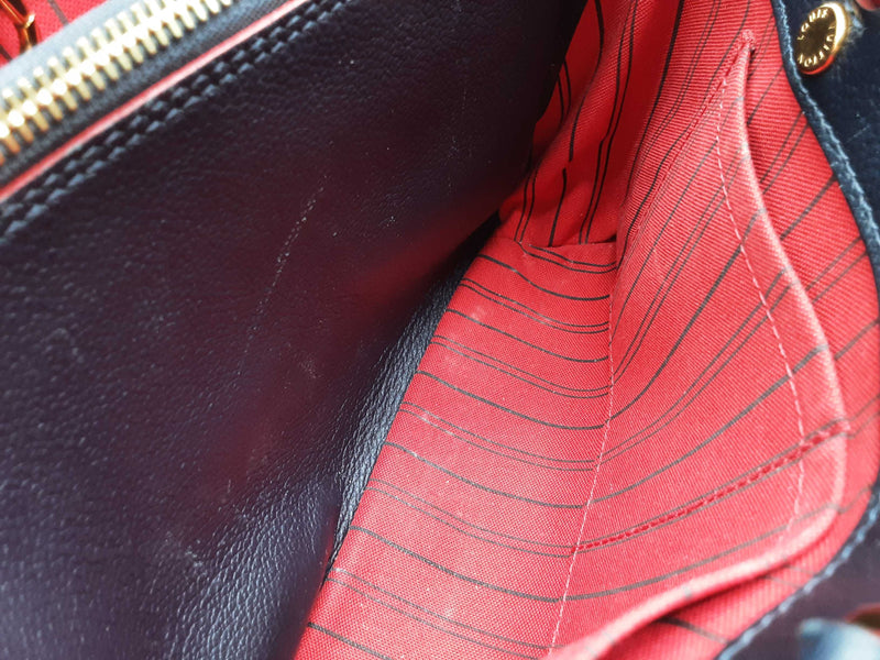 Louis Vuitton Montaigne Monogram Empreinte Marine Blue Red Leather Tote Bag Do0425lrxzde