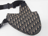 Christian Dior Saddle Tan Navy Oblique Logo Canvas Crossbody Bag Do0425loxzde