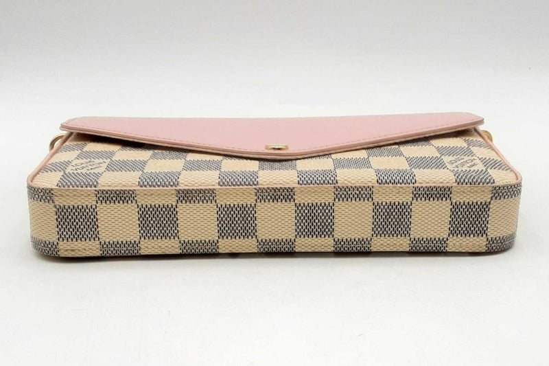 Louis Vuitton Damier Azur Pochette Felicie Rose Pink Eb0425lxxpsa