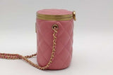 Chanel Quilted Pink Lambskin Vanity Crown Crossbody Bag Eb1026oxxzsa