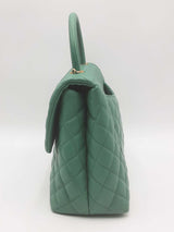 Chanel Green Quilted Caviar Cocotop Handle Flap Bag Eb0626oixzsa