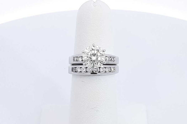 2.64ctw Diamond Wedding Set In 18k White Gold 8.1 Grams Size 5.5 Eb0425lxxzsa