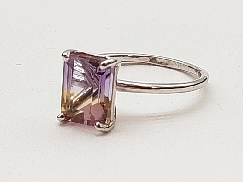 Ametrine 14k White Gold 2.1g Solitaire Ring Size 6 Do0525lxzde