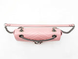 Gucci Marmont Medium Shoulder Bag In Pink Matelassé Chevron Leather Fw0925przdu