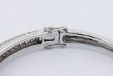 1.95cttw Diamond Hinged Bangle Bracelet 14k White Gold 18.5 Grams Eb0526lrxzsa